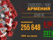 В Армении число выявленных случаев заражения COVID-19 достигло 255 648