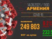 В Армении число выявленных случаев заражения COVID-19 достигло 249 803
