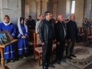 В литургии в Амарасе приняли участие бывший и действующий президенты Арцаха
