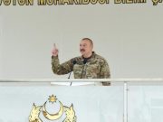 Алиев открыл новую воинскую часть на границе с Арменией