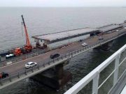 Установка всех пролетов автодорожной части Крымского моста завершена