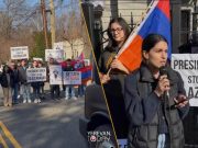 Представители молодежного крыла АРФД провели акцию протеста у посольства Азербайджана в Вашингтоне
