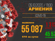 В Армении зарегистрировано 614 новых случаев заражения коронавирусом