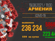 В Армении число выявленных случаев заражения COVID-19 достигло 236 234