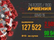 В Армении зарегистрировано 813 новых случаев заражения коронавирусом